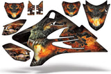 Dirt Bike Graphics Kit Decal Sticker Wrap For Yamaha TTR50 2006-2018 FIRESTORM BLACK