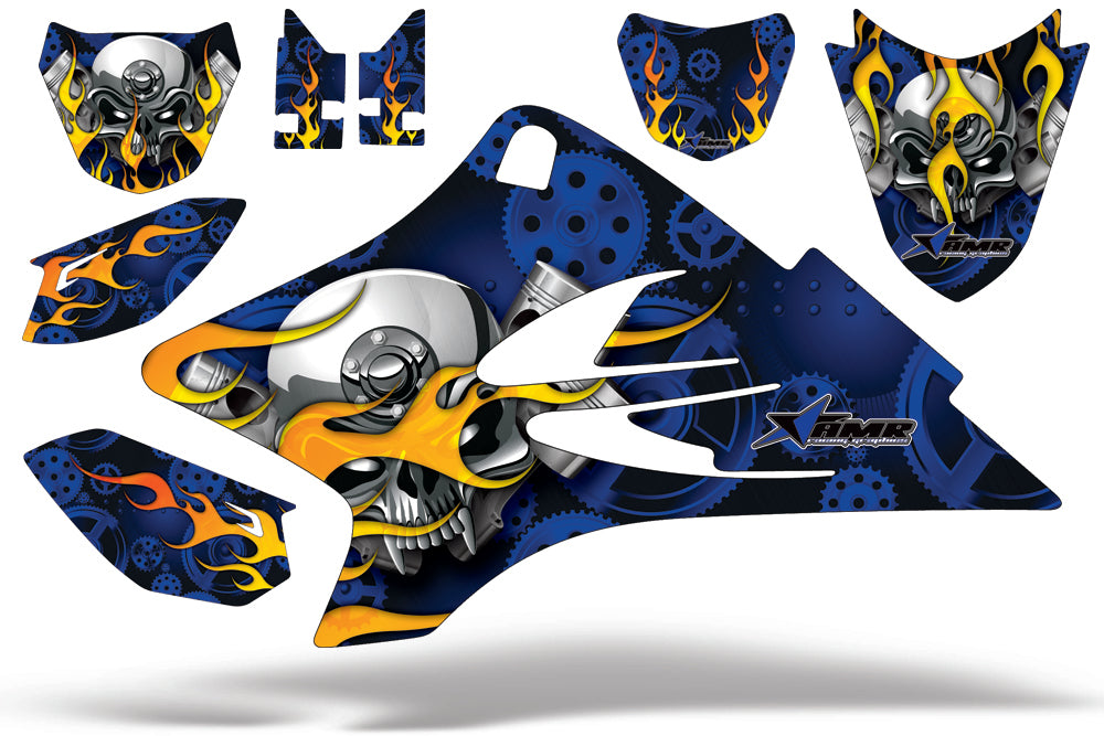 Dirt Bike Graphics Kit Decal Sticker Wrap For Yamaha TTR50 2006-2018 MOTORHEAD BLUE-atv motorcycle utv parts accessories gear helmets jackets gloves pantsAll Terrain Depot