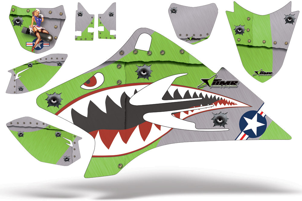 Dirt Bike Graphics Kit Decal Sticker Wrap For Yamaha TTR50 2006-2018 WARHAWK GREEN-atv motorcycle utv parts accessories gear helmets jackets gloves pantsAll Terrain Depot