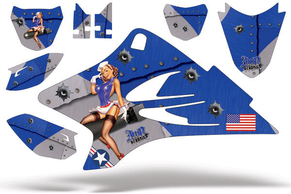 Dirt Bike Graphics Kit Decal Sticker Wrap For Yamaha TTR50 2006-2018 TBOMBER BLUE-atv motorcycle utv parts accessories gear helmets jackets gloves pantsAll Terrain Depot