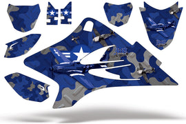 Dirt Bike Graphics Kit Decal Sticker Wrap For Yamaha TTR50 2006-2018 DOG FIGHT BLUE-atv motorcycle utv parts accessories gear helmets jackets gloves pantsAll Terrain Depot