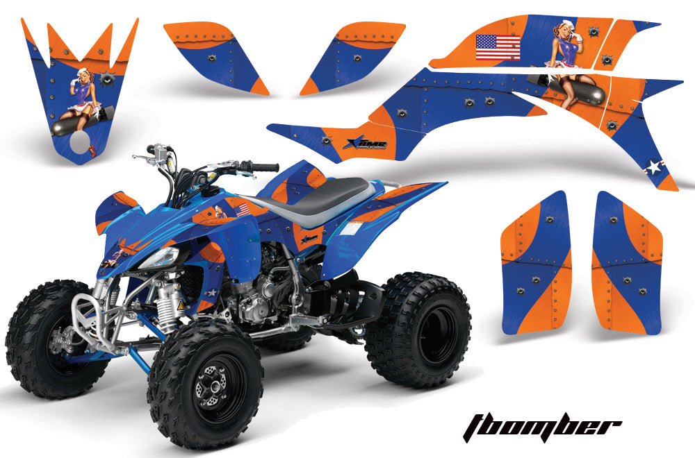 ATV Graphics Kit Quad Decal Sticker Wrap For Yamaha YFZ450 2004-2013 TBOMBER BLUE ORANGE-atv motorcycle utv parts accessories gear helmets jackets gloves pantsAll Terrain Depot