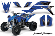 Load image into Gallery viewer, ATV Graphics Kit Quad Decal Sticker Wrap For Yamaha YFZ450 2004-2013 TRIBAL BLACK BLUE-atv motorcycle utv parts accessories gear helmets jackets gloves pantsAll Terrain Depot