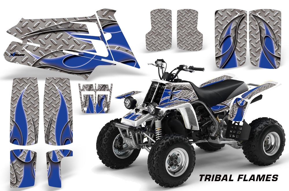 ATV Graphics Kit Quad Decal Sticker Wrap For Yamaha Banshee 350 1987-2005 TRIBAL BLUE SILVER-atv motorcycle utv parts accessories gear helmets jackets gloves pantsAll Terrain Depot