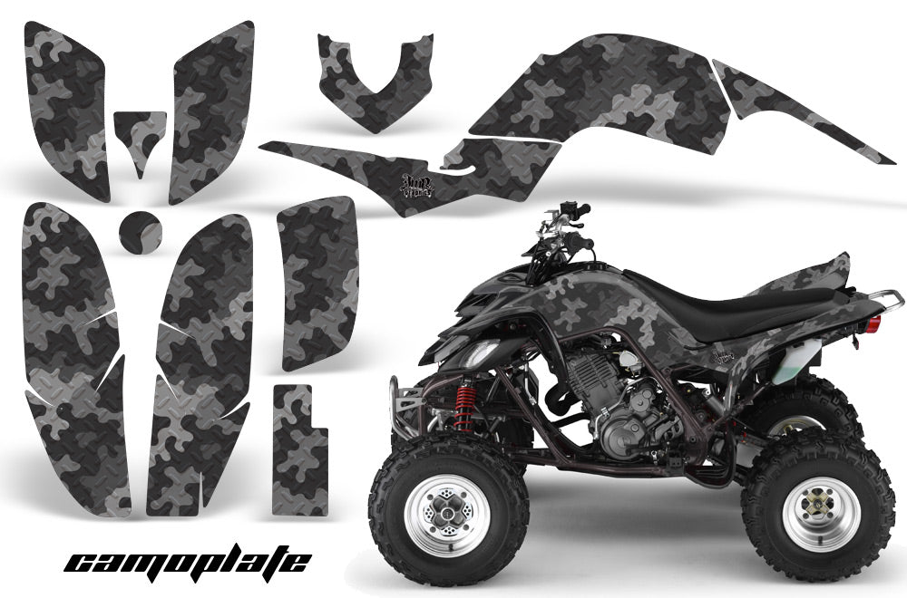 ATV Decal Graphics Kit Quad Sticker Wrap For Yamaha Raptor 660 2001-2005 CAMOPLATE BLACK-atv motorcycle utv parts accessories gear helmets jackets gloves pantsAll Terrain Depot