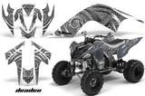 ATV Graphics Kit Quad Decal Sticker Wrap For Yamaha Raptor 700 2006-2012 DEADEN SILVER