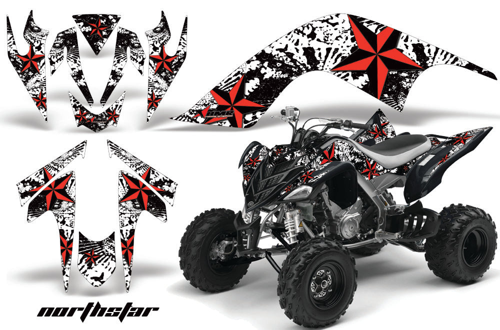 ATV Graphics Kit Quad Decal Sticker Wrap For Yamaha Raptor 700 2006-2012 NORTHSTAR RED WHITE-atv motorcycle utv parts accessories gear helmets jackets gloves pantsAll Terrain Depot