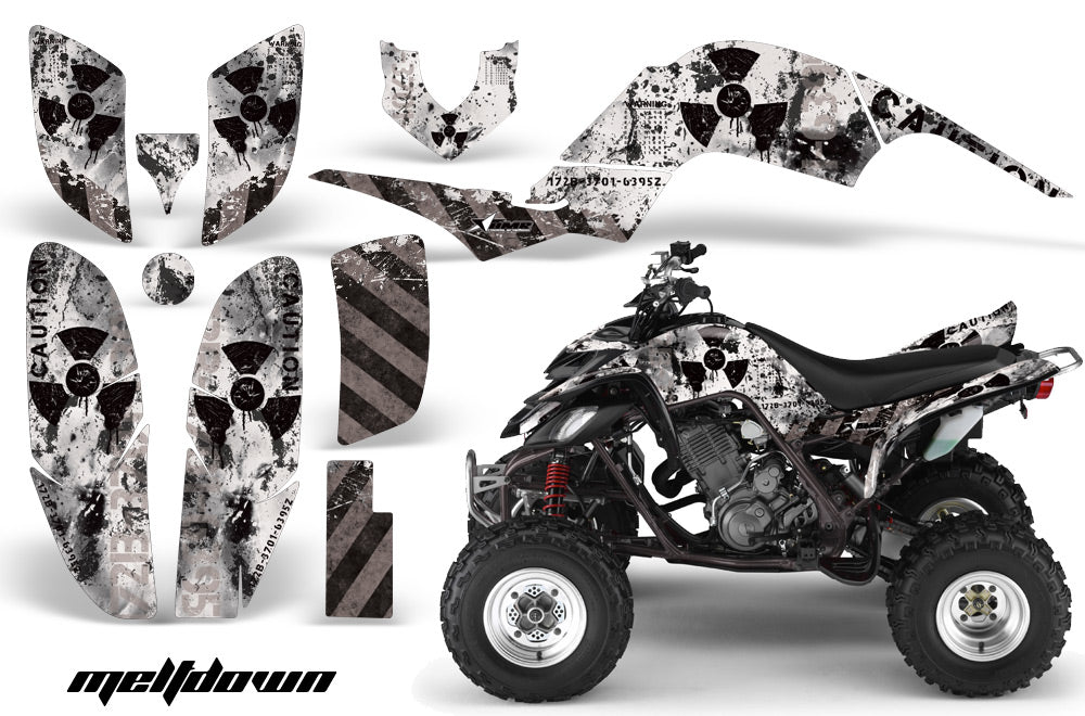 ATV Decal Graphics Kit Quad Sticker Wrap For Yamaha Raptor 660 2001-2005 MELTDOWN BLACK WHITE-atv motorcycle utv parts accessories gear helmets jackets gloves pantsAll Terrain Depot