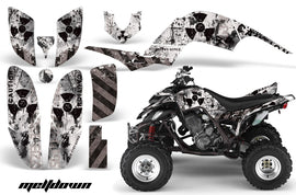 ATV Decal Graphics Kit Quad Sticker Wrap For Yamaha Raptor 660 2001-2005 MELTDOWN BLACK WHITE-atv motorcycle utv parts accessories gear helmets jackets gloves pantsAll Terrain Depot