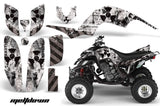 ATV Decal Graphics Kit Quad Sticker Wrap For Yamaha Raptor 660 2001-2005 MELTDOWN BLACK WHITE