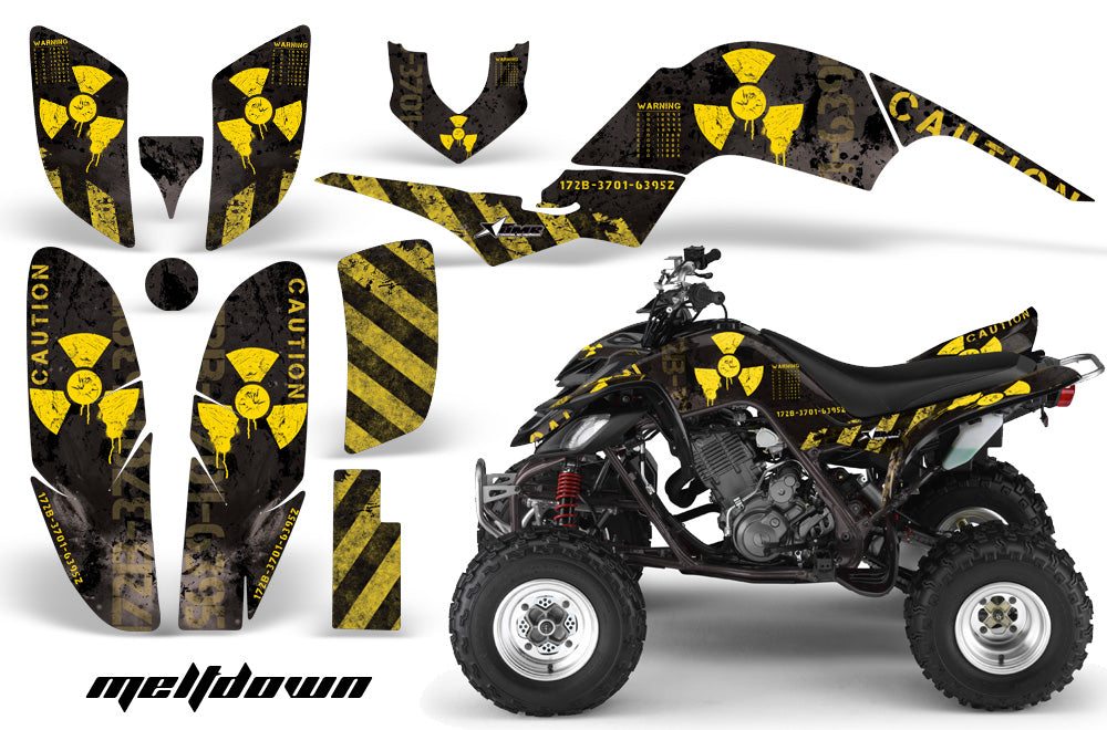 ATV Decal Graphics Kit Quad Sticker Wrap For Yamaha Raptor 660 2001-2005 MELTDOWN YELLOW BLACK-atv motorcycle utv parts accessories gear helmets jackets gloves pantsAll Terrain Depot