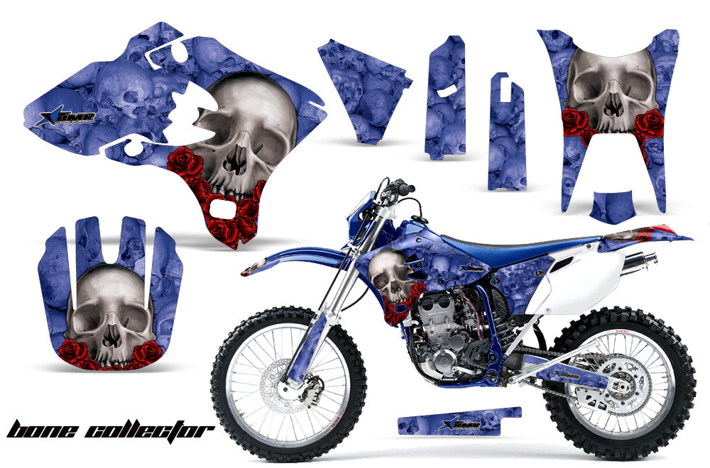 Dirt Bike Graphics Kit Decal Wrap For Yamaha WR250F WR450F 2003-2004 BONES BLUE-atv motorcycle utv parts accessories gear helmets jackets gloves pantsAll Terrain Depot