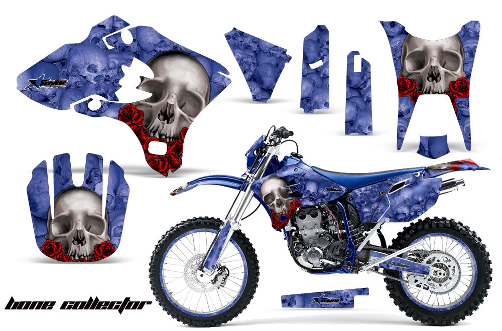 Graphics Kit Decal Sticker Wrap + # Plates For Yamaha WR250F WR450F 2003-2004 BONES BLUE-atv motorcycle utv parts accessories gear helmets jackets gloves pantsAll Terrain Depot
