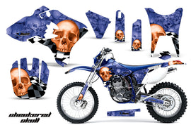 Dirt Bike Graphics Kit Decal Wrap For Yamaha WR250F WR450F 2003-2004 CHECKERED ORANGE BLUE-atv motorcycle utv parts accessories gear helmets jackets gloves pantsAll Terrain Depot
