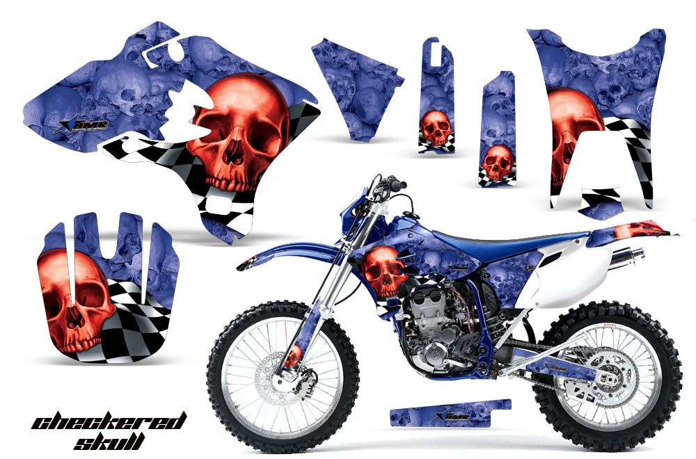 Dirt Bike Graphics Kit Decal Wrap For Yamaha WR250F WR450F 2003-2004 CHECKERED RED BLUE-atv motorcycle utv parts accessories gear helmets jackets gloves pantsAll Terrain Depot