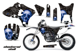 Dirt Bike Graphics Kit Decal Wrap For Yamaha WR250F WR450F 2003-2004 CHECKERED BLUE BLACK-atv motorcycle utv parts accessories gear helmets jackets gloves pantsAll Terrain Depot