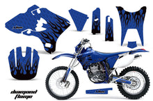 Load image into Gallery viewer, Dirt Bike Graphics Kit Decal Wrap For Yamaha WR250F WR450F 2003-2004 DIAMOND FLAMES BLACK BLUE-atv motorcycle utv parts accessories gear helmets jackets gloves pantsAll Terrain Depot