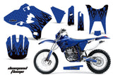 Dirt Bike Graphics Kit Decal Wrap For Yamaha WR250F WR450F 2003-2004 DIAMOND FLAMES BLACK BLUE