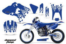 Load image into Gallery viewer, Graphics Kit Decal Sticker Wrap + # Plates For Yamaha WR250F WR450F 2003-2004 DIAMOND FLAMES WHITE BLUE-atv motorcycle utv parts accessories gear helmets jackets gloves pantsAll Terrain Depot