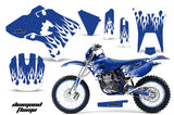 Graphics Kit Decal Sticker Wrap + # Plates For Yamaha WR250F WR450F 2003-2004 DIAMOND FLAMES WHITE BLUE