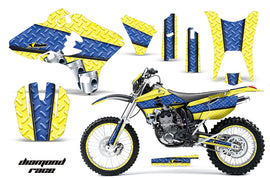Graphics Kit Decal Sticker Wrap + # Plates For Yamaha WR250F WR450F 2003-2004 DIAMOND RACE YELLOW BLUE-atv motorcycle utv parts accessories gear helmets jackets gloves pantsAll Terrain Depot