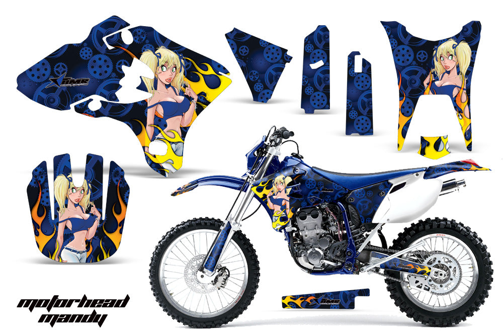 Dirt Bike Graphics Kit Decal Wrap For Yamaha WR250F WR450F 2003-2004 MOTO MANDY BLUE-atv motorcycle utv parts accessories gear helmets jackets gloves pantsAll Terrain Depot