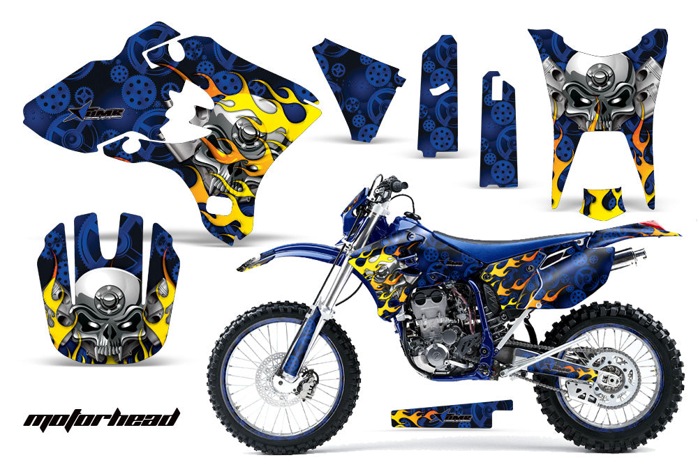 Graphics Kit Decal Sticker Wrap + # Plates For Yamaha WR250F WR450F 2003-2004 MOTORHEAD BLUE-atv motorcycle utv parts accessories gear helmets jackets gloves pantsAll Terrain Depot