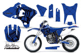 Dirt Bike Graphics Kit Decal Wrap For Yamaha WR250F WR450F 2003-2004 RELOADED BLACK BLUE