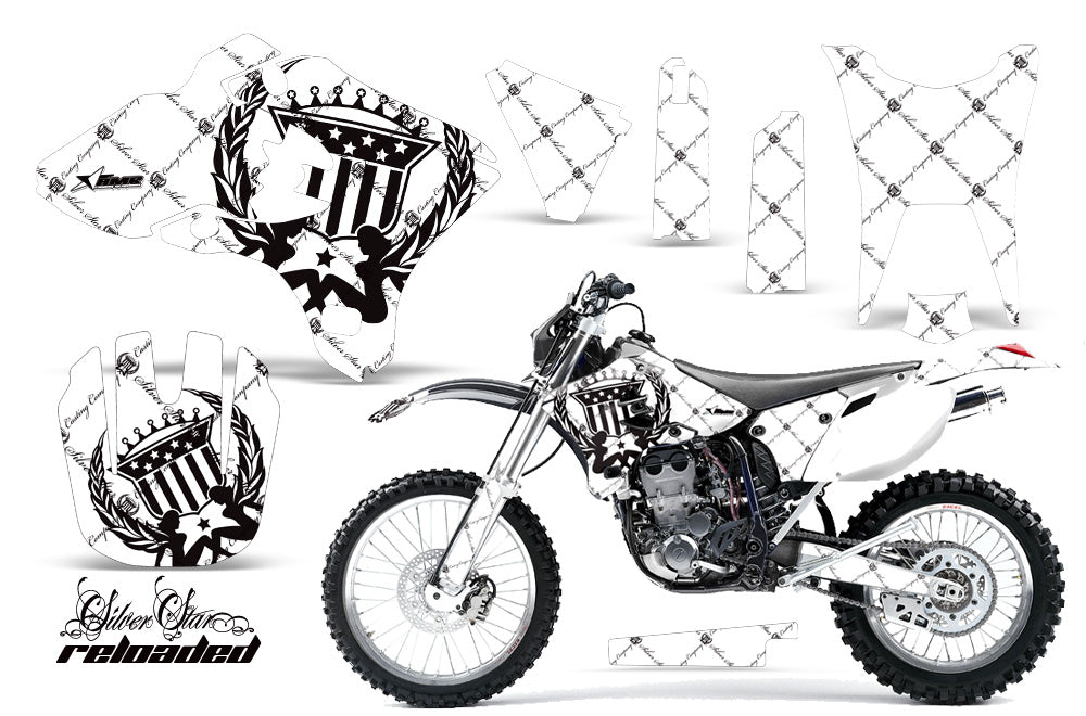 Dirt Bike Graphics Kit Decal Wrap For Yamaha WR250F WR450F 2003-2004 RELOADED BLACK WHITE-atv motorcycle utv parts accessories gear helmets jackets gloves pantsAll Terrain Depot
