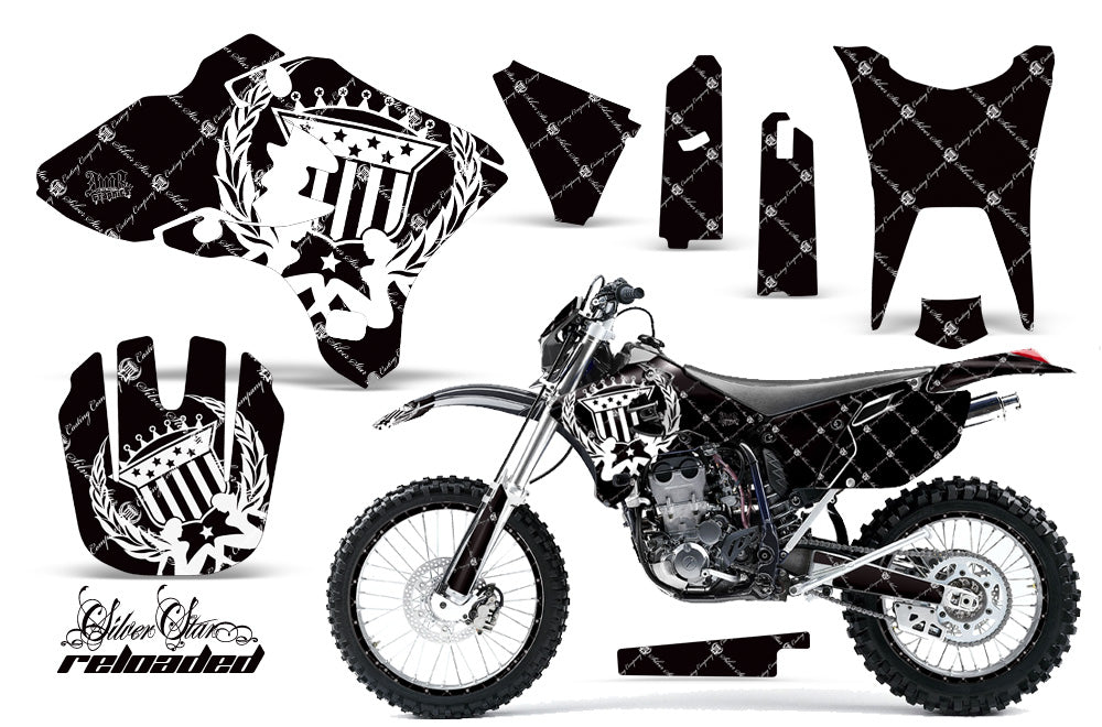 Graphics Kit Decal Sticker Wrap + # Plates For Yamaha WR250F WR450F 2003-2004 RELOADED WHITE BLACK-atv motorcycle utv parts accessories gear helmets jackets gloves pantsAll Terrain Depot