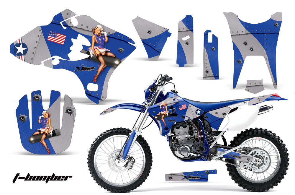 Dirt Bike Graphics Kit Decal Wrap For Yamaha WR250F WR450F 2003-2004 TBOMBER BLUE-atv motorcycle utv parts accessories gear helmets jackets gloves pantsAll Terrain Depot