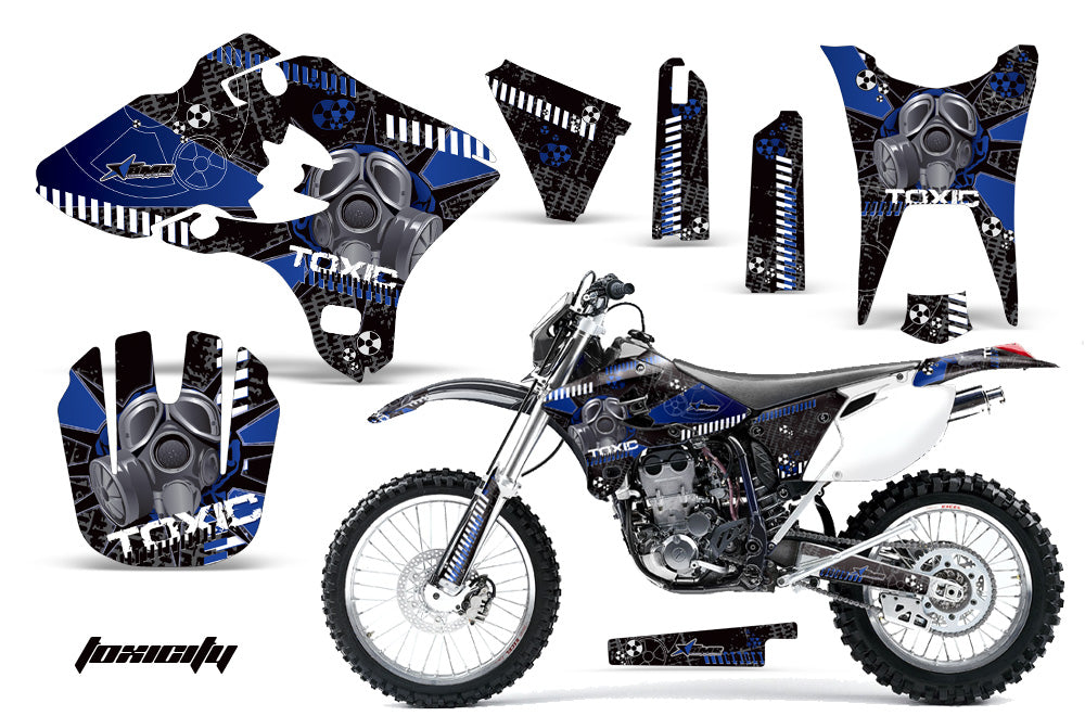 Dirt Bike Graphics Kit Decal Wrap For Yamaha WR250F WR450F 2003-2004 TOXIC BLUE BLACK-atv motorcycle utv parts accessories gear helmets jackets gloves pantsAll Terrain Depot