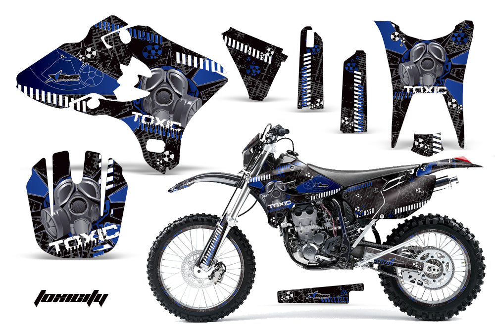 Graphics Kit Decal Sticker Wrap + # Plates For Yamaha WR250F WR450F 2003-2004 TOXIC BLUE BLACK-atv motorcycle utv parts accessories gear helmets jackets gloves pantsAll Terrain Depot
