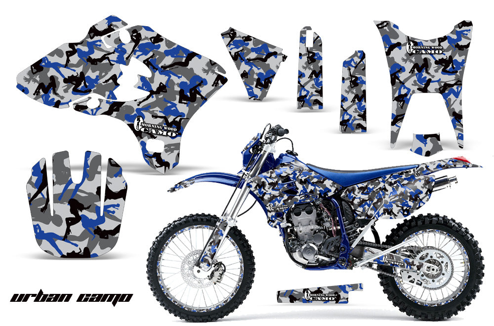 Graphics Kit Decal Sticker Wrap + # Plates For Yamaha WR250F WR450F 2003-2004 URBAN CAMO BLUE-atv motorcycle utv parts accessories gear helmets jackets gloves pantsAll Terrain Depot