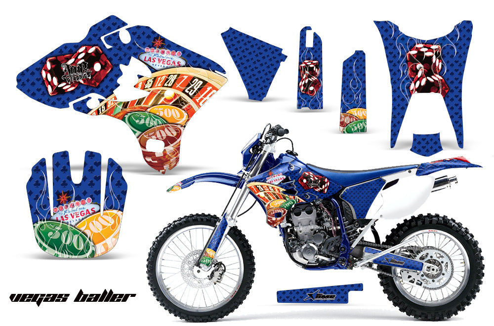Dirt Bike Graphics Kit Decal Wrap For Yamaha WR250F WR450F 2003-2004 VEGAS BLUE-atv motorcycle utv parts accessories gear helmets jackets gloves pantsAll Terrain Depot