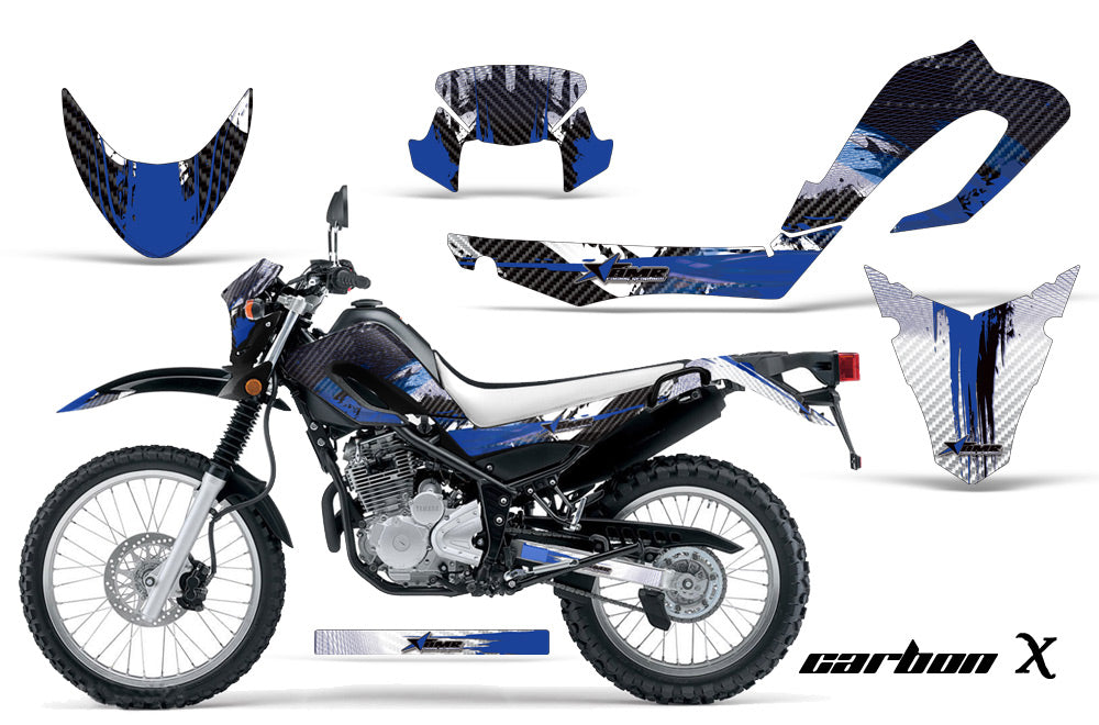 Dirt Bike Decal Graphic Kit MX Sticker Wrap For Yamaha XT250X 2006-2018 CARBONX BLUE-atv motorcycle utv parts accessories gear helmets jackets gloves pantsAll Terrain Depot