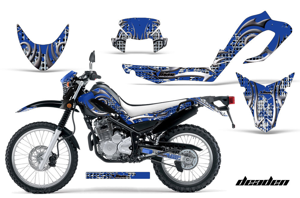 Dirt Bike Decal Graphic Kit MX Sticker Wrap For Yamaha XT250X 2006-2018 DEADEN BLUE-atv motorcycle utv parts accessories gear helmets jackets gloves pantsAll Terrain Depot