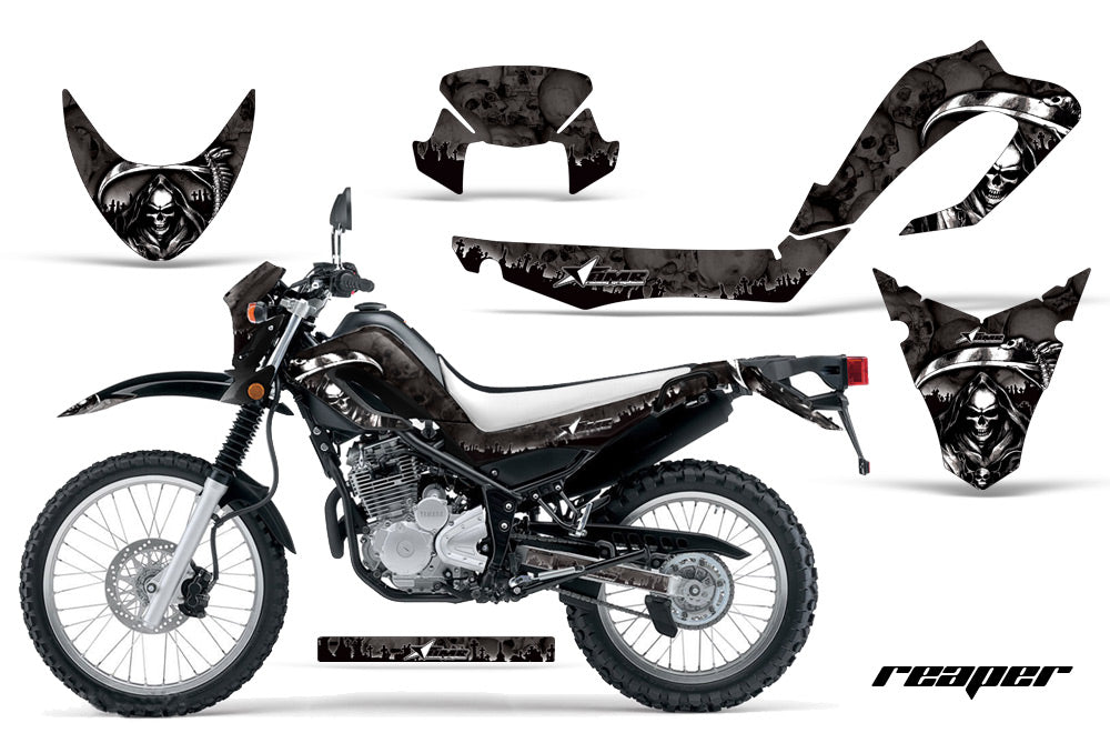 Dirt Bike Decal Graphic Kit MX Sticker Wrap For Yamaha XT250X 2006-2018 REAPER BLACK-atv motorcycle utv parts accessories gear helmets jackets gloves pantsAll Terrain Depot