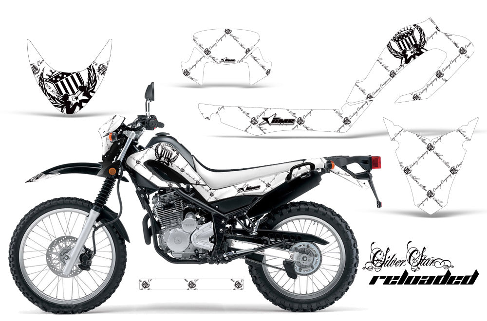 Dirt Bike Decal Graphic Kit MX Sticker Wrap For Yamaha XT250X 2006-2018 RELOADED BLACK WHITE-atv motorcycle utv parts accessories gear helmets jackets gloves pantsAll Terrain Depot