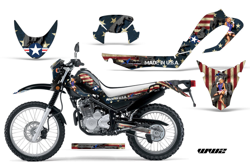 Dirt Bike Decal Graphic Kit MX Sticker Wrap For Yamaha XT250X 2006-2018 WW2 BOMBER-atv motorcycle utv parts accessories gear helmets jackets gloves pantsAll Terrain Depot