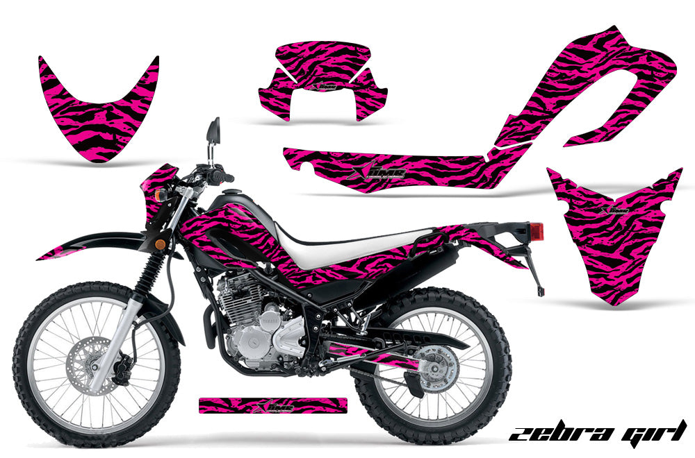 Dirt Bike Decal Graphic Kit MX Sticker Wrap For Yamaha XT250X 2006-2018 ZEBRA PINK BLACK-atv motorcycle utv parts accessories gear helmets jackets gloves pantsAll Terrain Depot