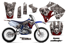 Dirt Bike Graphics Kit Decal Sticker Wrap For Yamaha YZ125 YZ250 1996-2001 BONES SILVER-atv motorcycle utv parts accessories gear helmets jackets gloves pantsAll Terrain Depot