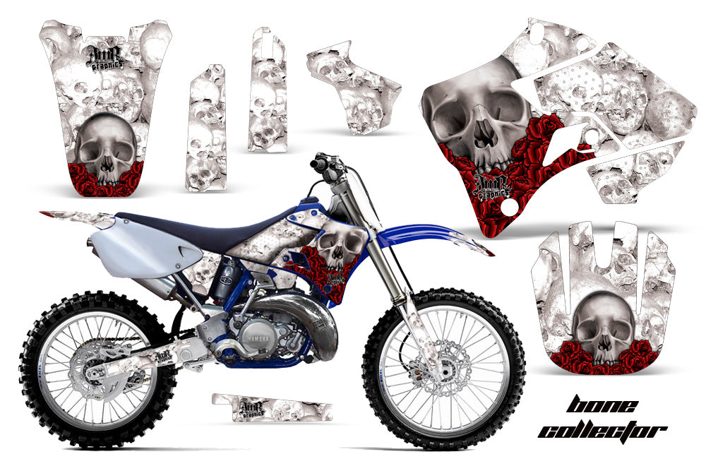 Dirt Bike Graphics Kit Decal Sticker Wrap For Yamaha YZ125 YZ250 1996-2001 BONES WHITE-atv motorcycle utv parts accessories gear helmets jackets gloves pantsAll Terrain Depot