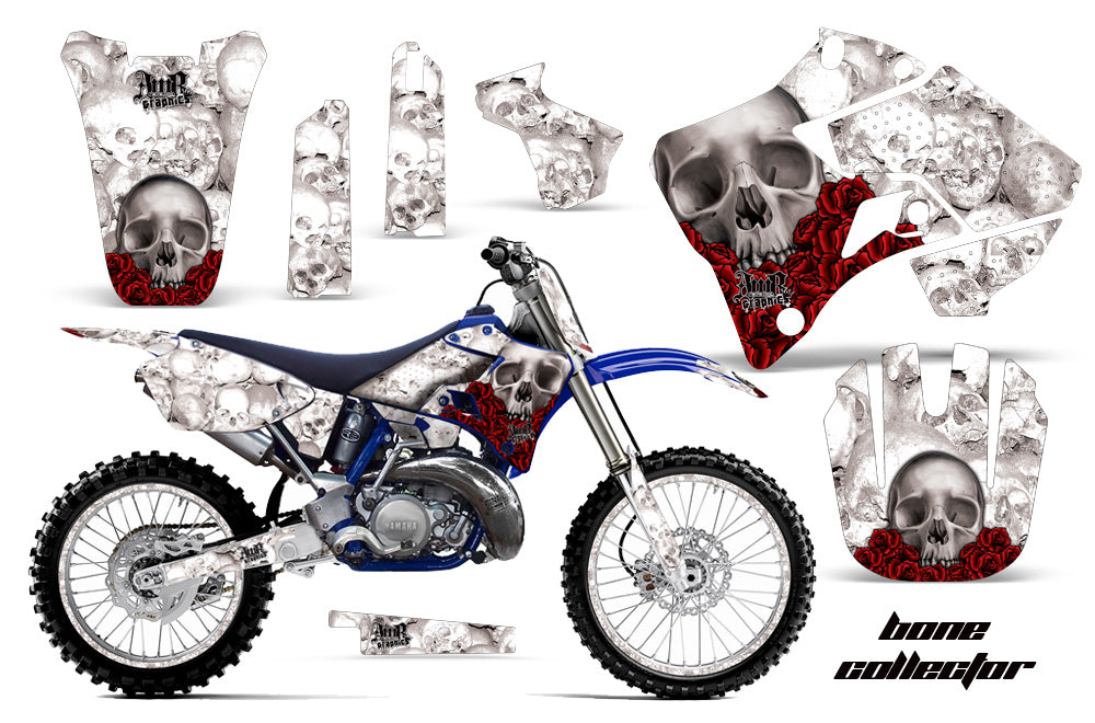 Graphics Kit Decal Sticker Wrap + # Plates For Yamaha YZ125 YZ250 1996-2001 BONES WHITE-atv motorcycle utv parts accessories gear helmets jackets gloves pantsAll Terrain Depot