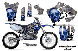 Dirt Bike Graphics Kit Decal Sticker Wrap For Yamaha YZ125 YZ250 1996-2001 CHECKERED BLUE SILVER-atv motorcycle utv parts accessories gear helmets jackets gloves pantsAll Terrain Depot