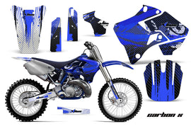 Dirt Bike Graphics Kit Decal Sticker Wrap For Yamaha YZ125 YZ250 1996-2001 CARBONX BLUE-atv motorcycle utv parts accessories gear helmets jackets gloves pantsAll Terrain Depot