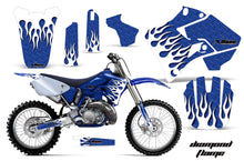 Load image into Gallery viewer, Dirt Bike Graphics Kit Decal Sticker Wrap For Yamaha YZ125 YZ250 1996-2001 DIAMOND FLAMES WHITE BLUE-atv motorcycle utv parts accessories gear helmets jackets gloves pantsAll Terrain Depot