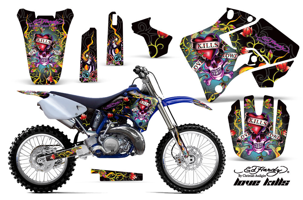 Dirt Bike Graphics Kit Decal Sticker Wrap For Yamaha YZ125 YZ250 1996-2001 EDHLK BLACK-atv motorcycle utv parts accessories gear helmets jackets gloves pantsAll Terrain Depot