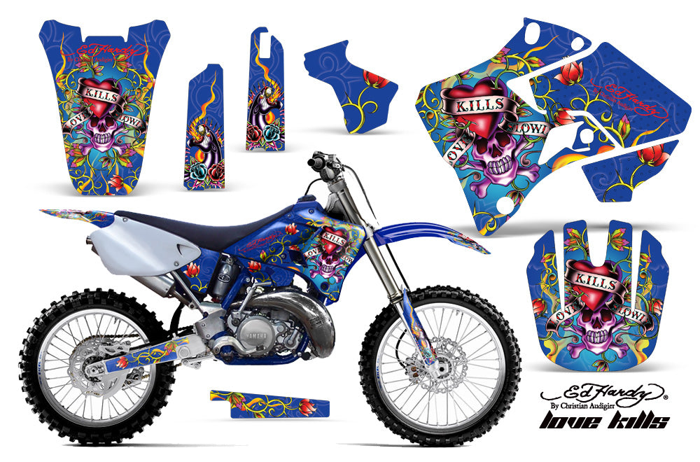Dirt Bike Graphics Kit Decal Sticker Wrap For Yamaha YZ125 YZ250 1996-2001 EDHLK BLUE-atv motorcycle utv parts accessories gear helmets jackets gloves pantsAll Terrain Depot
