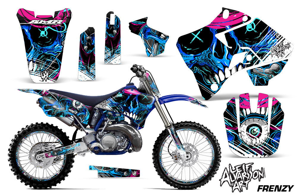 Graphics Kit Decal Sticker Wrap + # Plates For Yamaha YZ125 YZ250 1996-2001 FRENZY BLUE-atv motorcycle utv parts accessories gear helmets jackets gloves pantsAll Terrain Depot
